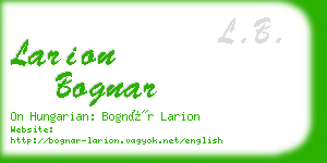larion bognar business card